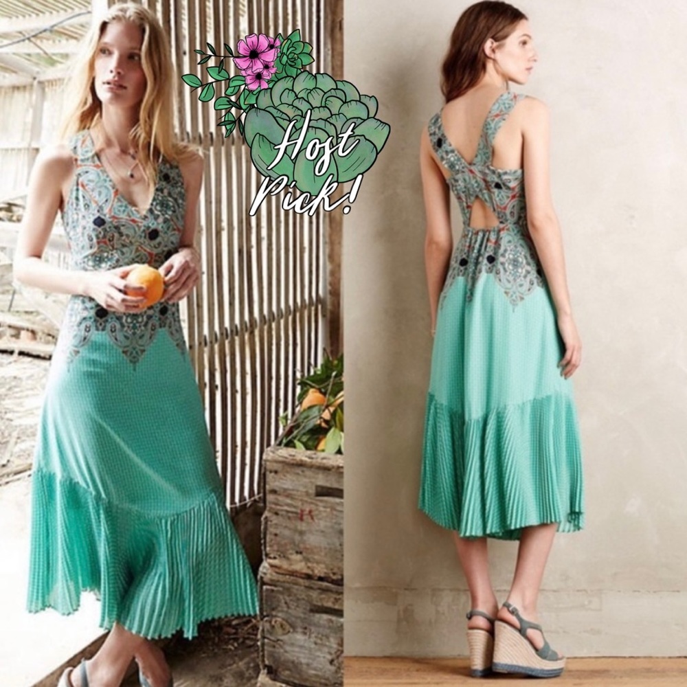 Elegant Green Patterned Dress